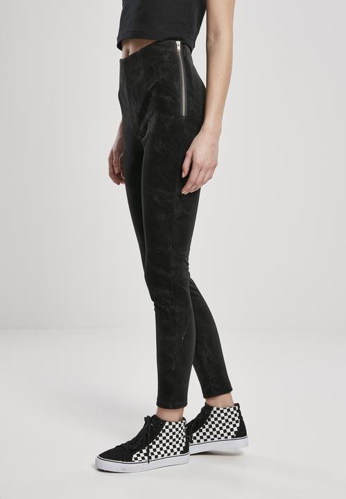 Actual product image Urban Classics Ladies Washed Synthetic Leather Pants (S)