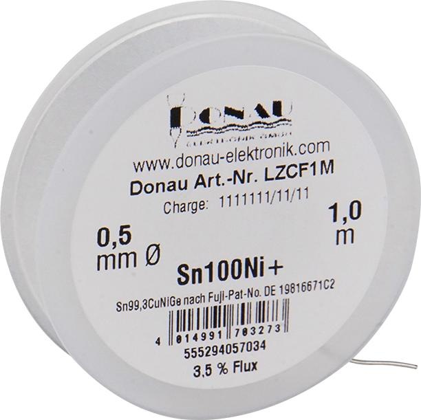 Produktbild Donau LÖTZINN "CLEAR" 1m - 0,5 mm Sn100Ni+ (Lötspulenkit)