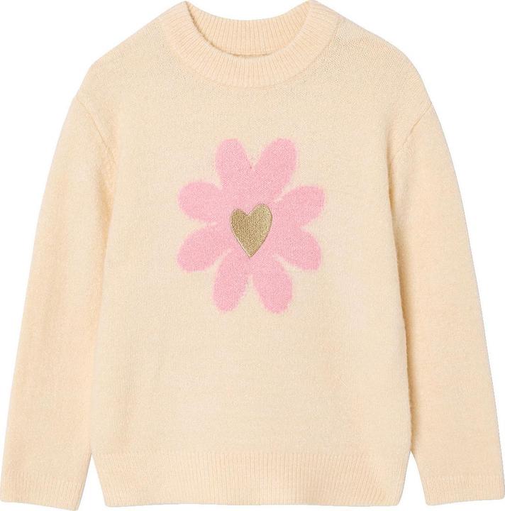 Produktbild Vertbaudet Pullover mit Blumenmotiv mit gesticktem Herz Mädchen (104, 98)