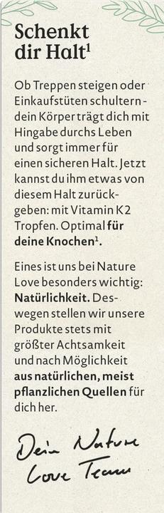 Nährwerte und Zutaten Nature Love Vitamin K2 (Flüssigkeit)