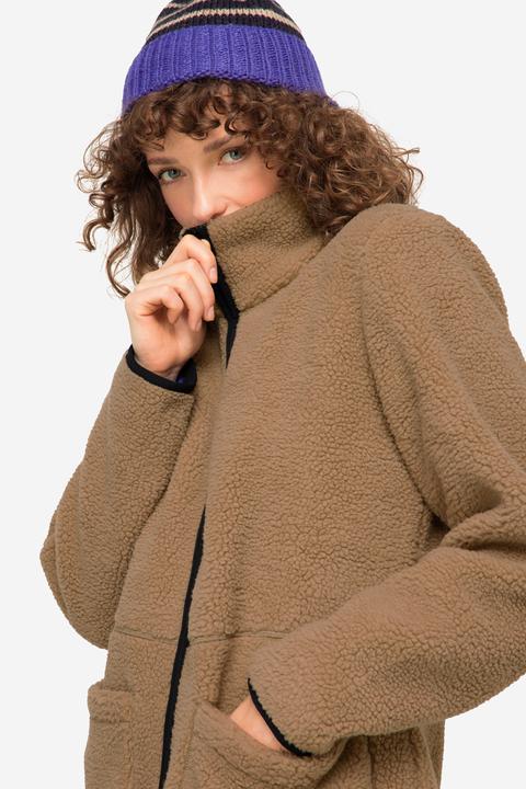 Immagine prodotto Laurasøn Cappotto in pile teddy con collo alto e zip a cursore doppio (L)