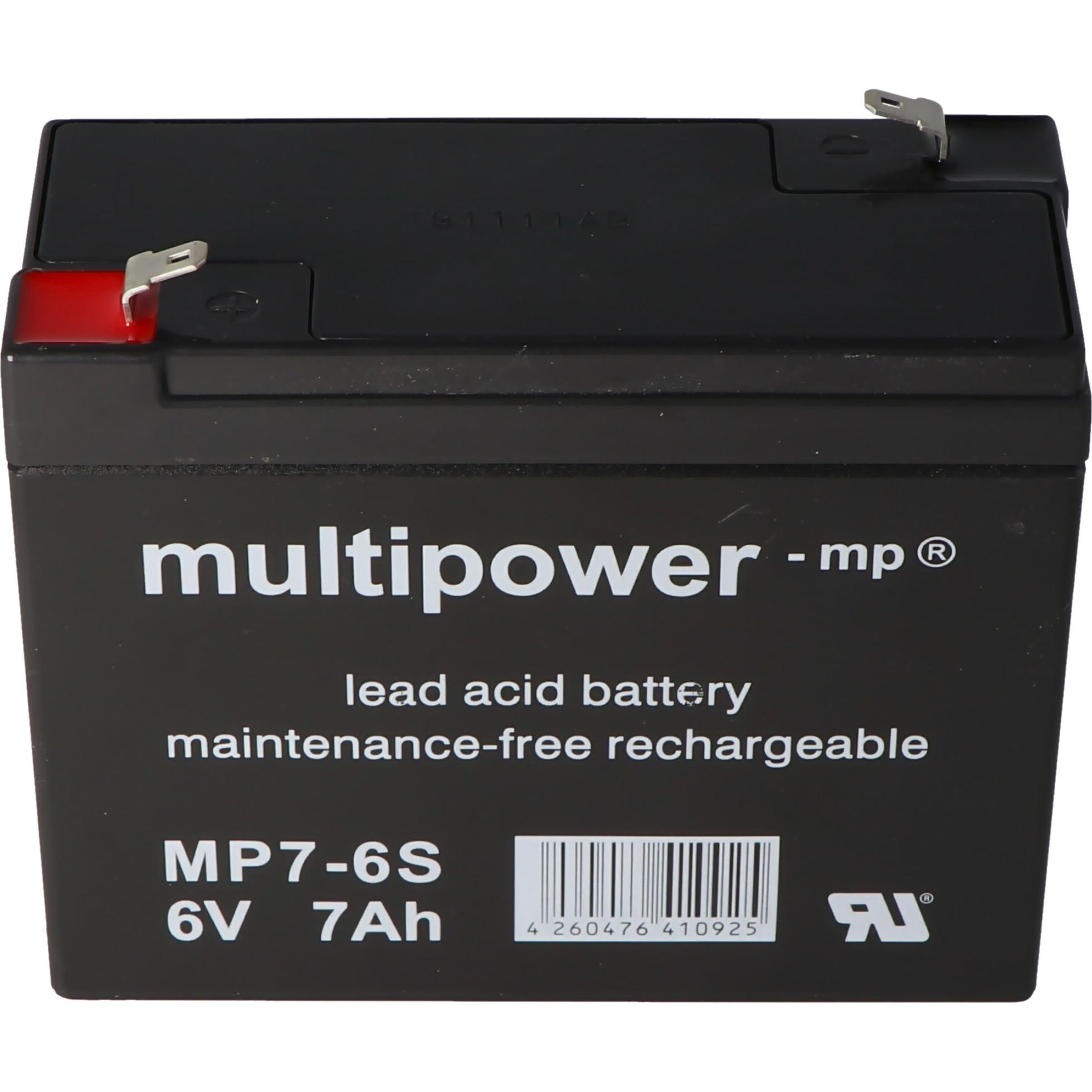 Multipower, Versorgungsbatterie, Akku MP7-6S, WP7-6S (6 V, 7 Ah)