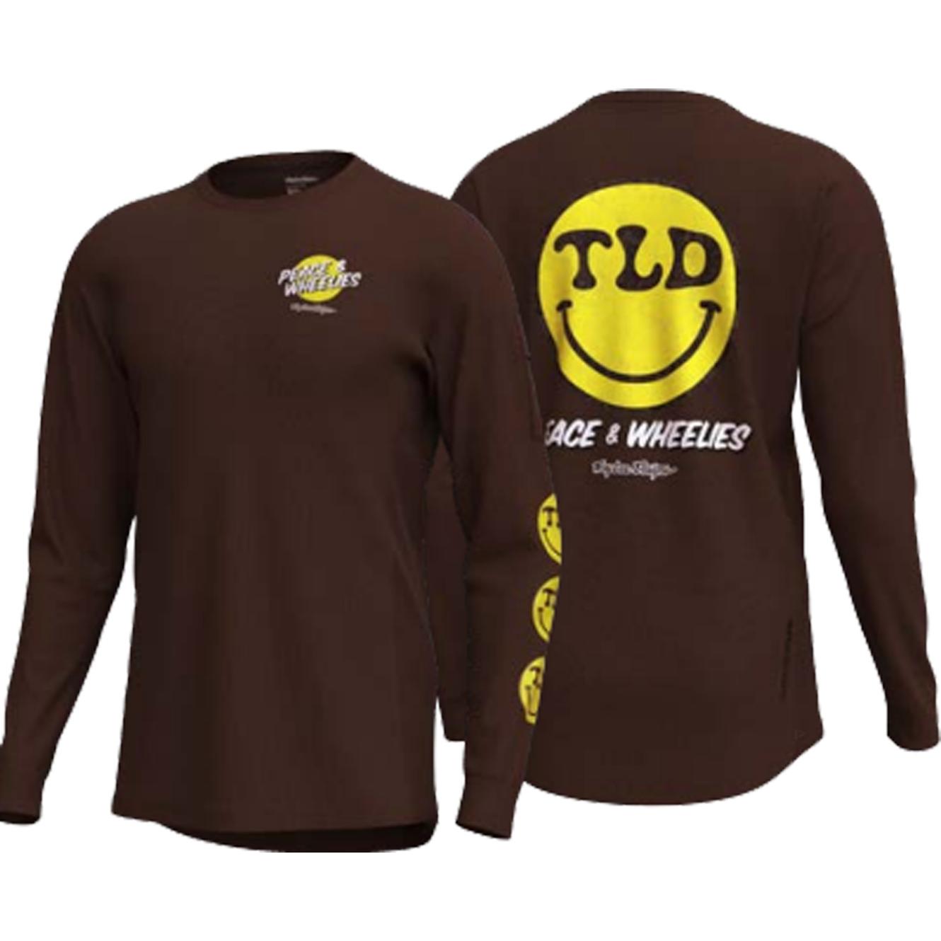 Troy Lee Designs, Velotrikot, Ruckus Long Sleeve Ride Tee - Wheelies (XXL), Braun, XXL