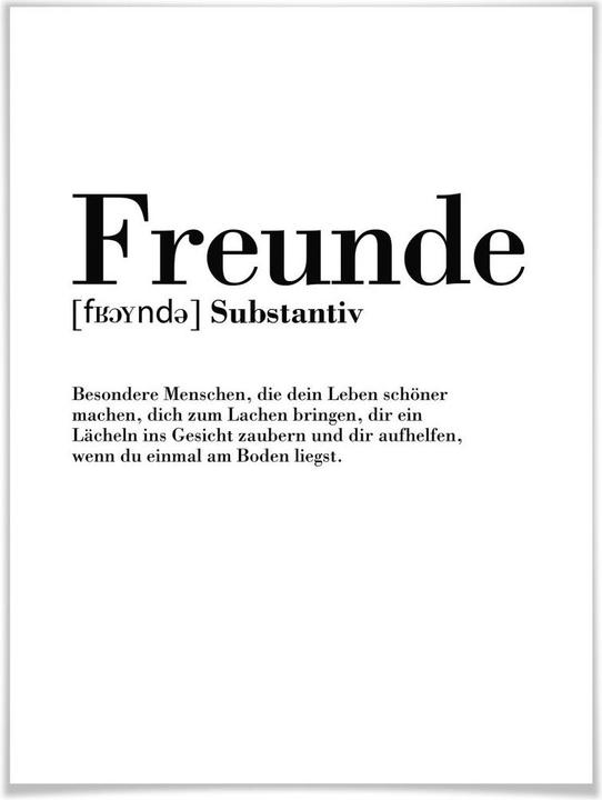 Produktbild Trenddeko Grammatik - Freunde (30 x 24 cm)