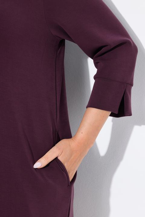 Produktbild Ulla Popken Sweatkleid, V-Ausschnitt, 3/4-Arm, Modalmix (58)
