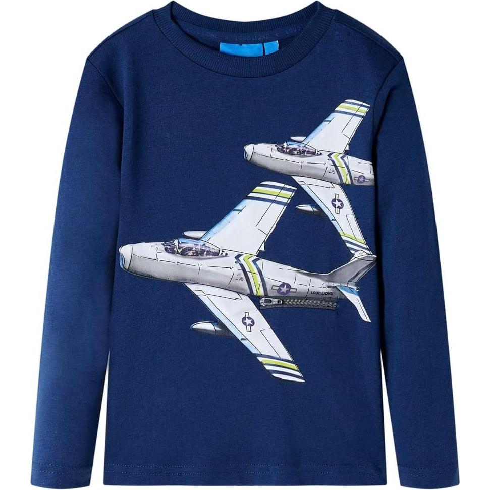 VidaXL, Unisex, Shirt, Kinder-Langarmshirt Marineblau 92,Material: 100, Blau, (92)