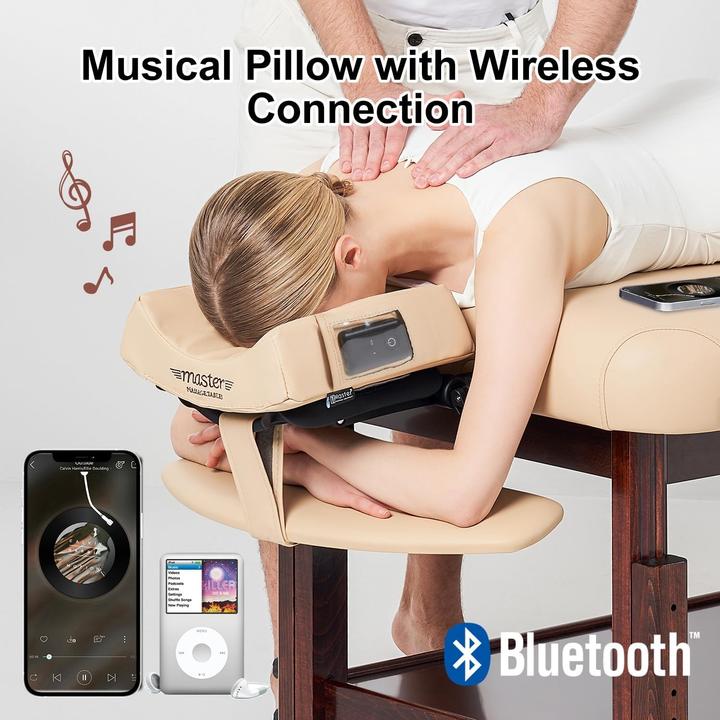 Image du produit Lux Massage Cuscino Massaggiante Bluetooth con Supporto per Viso e Audio Alta Fedeltà Music Master