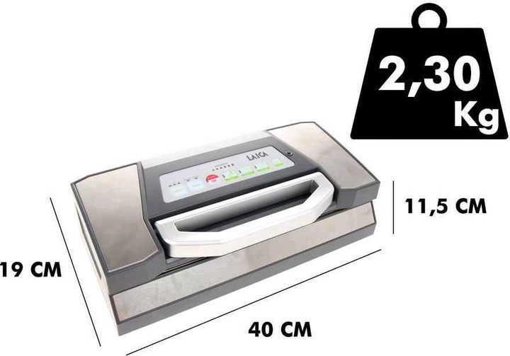Actual product image Laica VACUUM MACHINE VT3225 18L/MIN. BLACK AND SILVER