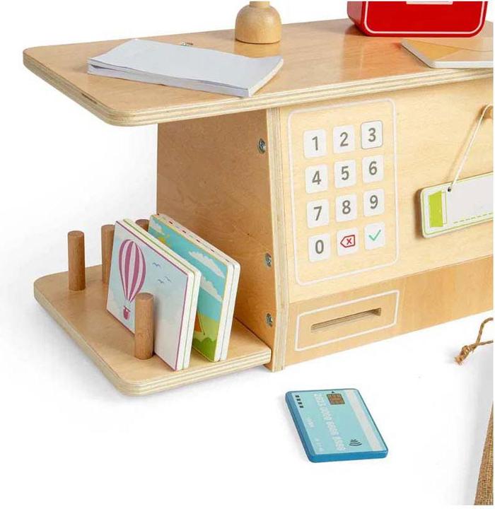 Produktbild Bigjigs Holz-Postamt-Spielset, 19-teilig.