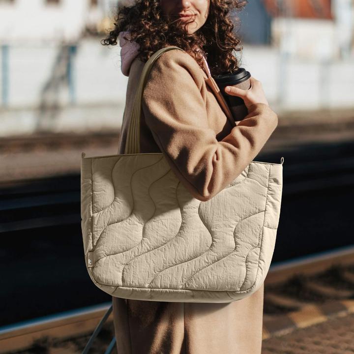 Produktbild tomtoc Terra-T38 Puffy Laptop Tote Bag, 13.5L, beige (16", Universal)