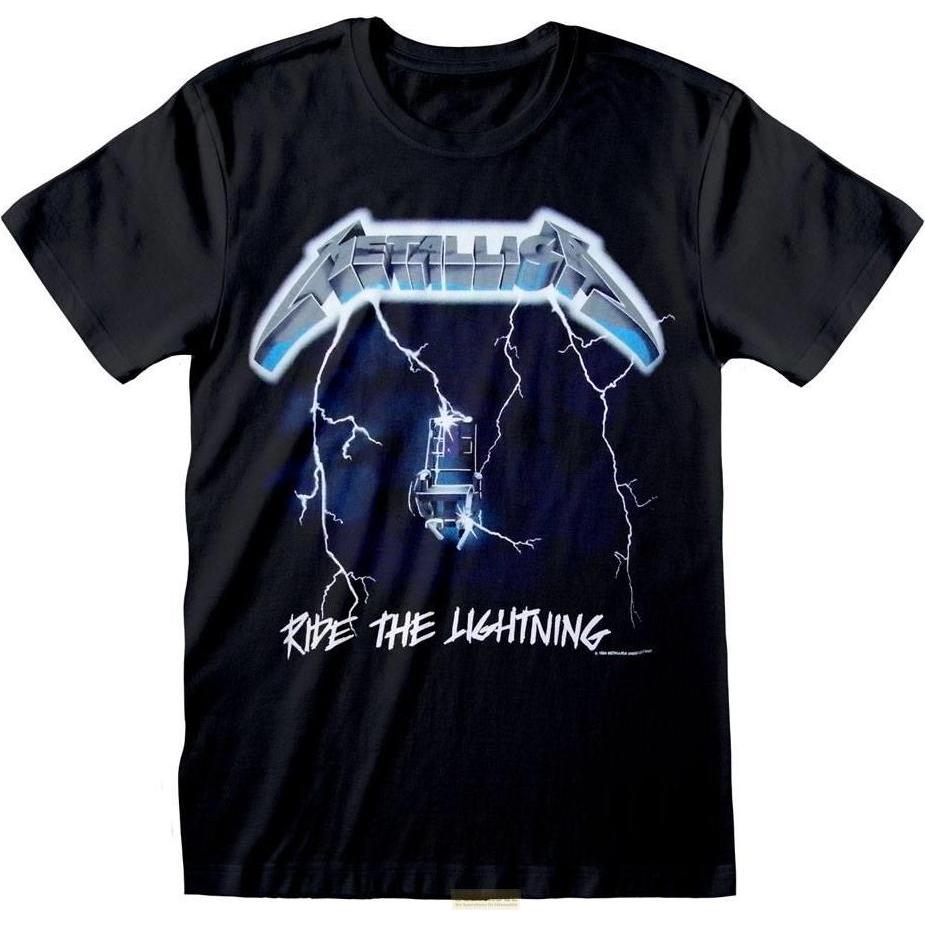 Metallica, Herren, Shirt, Ride The Lightning Tracks, Schwarz, (S)