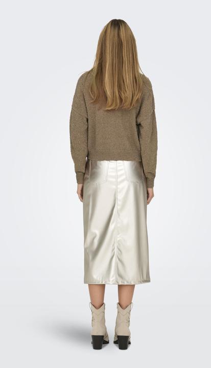 Produktbild Only V-Ausschnitt Gerippte Ärmelbündchen Tief angesetzte Schulter Strickjacke Strickjacke (XL)