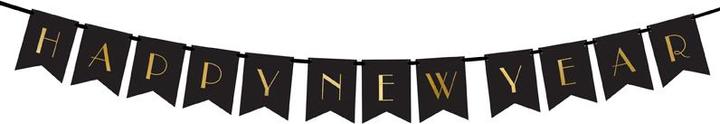 Produktbild Partydeco Banner Happy New Year, black, 15 x 170 cm (1 pkt / 1 pc.) (1 Stück)