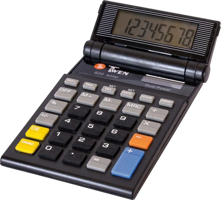 Twen Pocket calculator 820 solar Display size: 1 Colour: black (Solar cells)