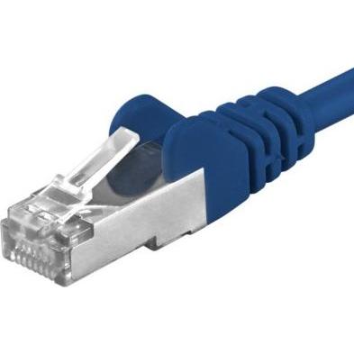 PremiumCord Patch kabel S-FTP Cat6a modra networking cable Blue SF/UTP (S-FTP) (S/FTP, CAT6a, 5 m), Netzwerkkabel