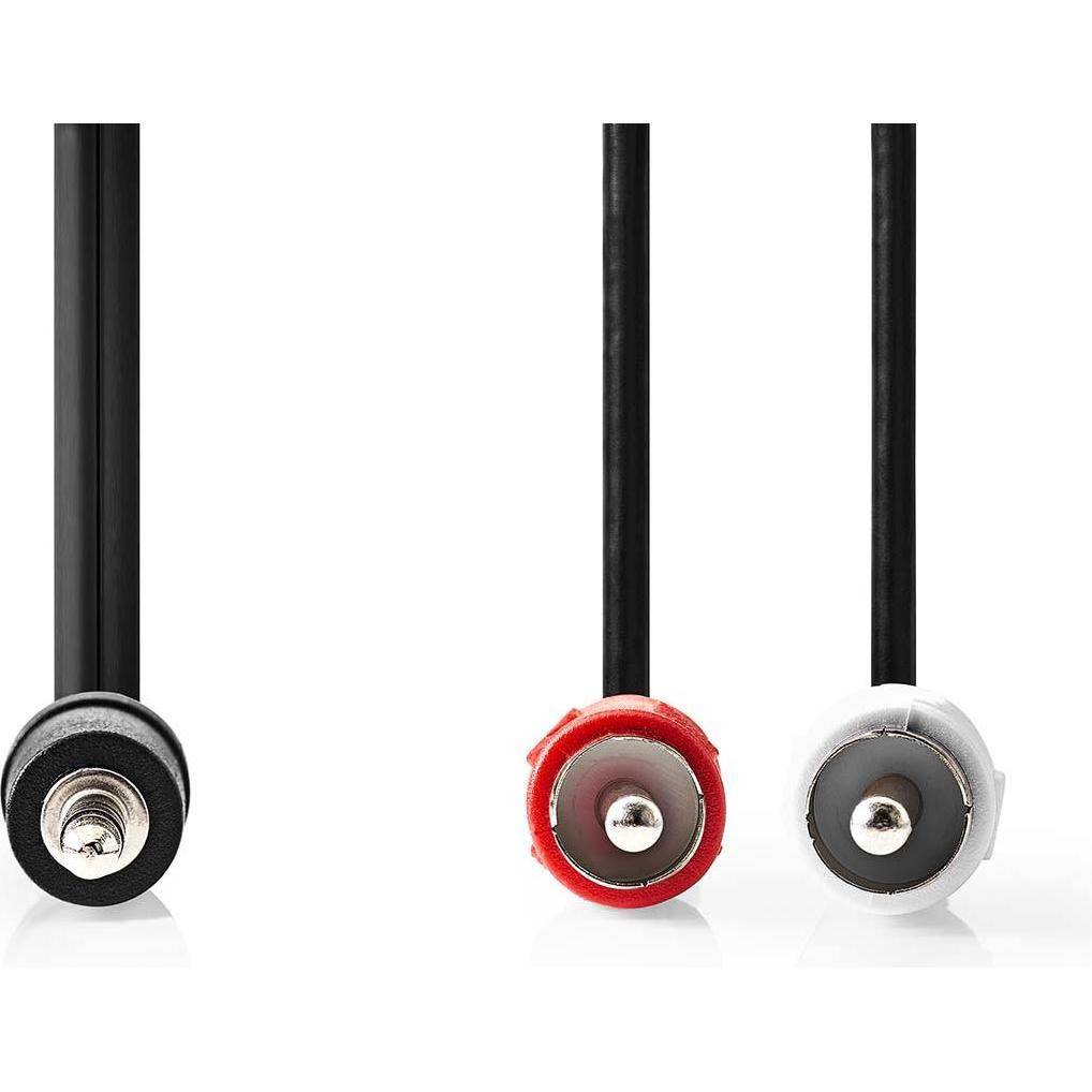Thumbnail - Nedis Stereo-Audiokabel 3.5 mm Stecker 2x RCA Stecker Vernickelt 3.00 m Rund Schwarz L (3 m, 3.5mm Klinke (AUX)), Audio ...