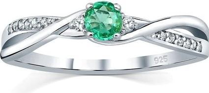 Actual product image Silvego Silver ring with real natural emerald JJJR1100ER - Circuit: 61 mm (61, 925 Silver)