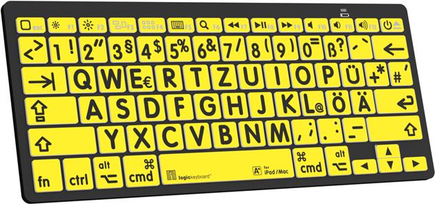 Actual product image Logickeyboard LKB-LPBY-BTON-EN Keyboard Bluetooth QWERTZ German Black (DE, Wireless)
