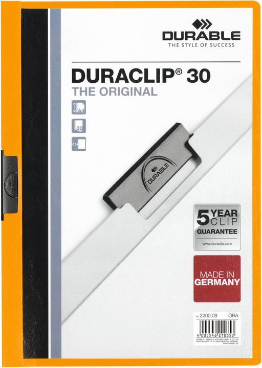 Durable DURACLIP 30 A4 Presentatiemap PVC Oranje (A4, 25 x)