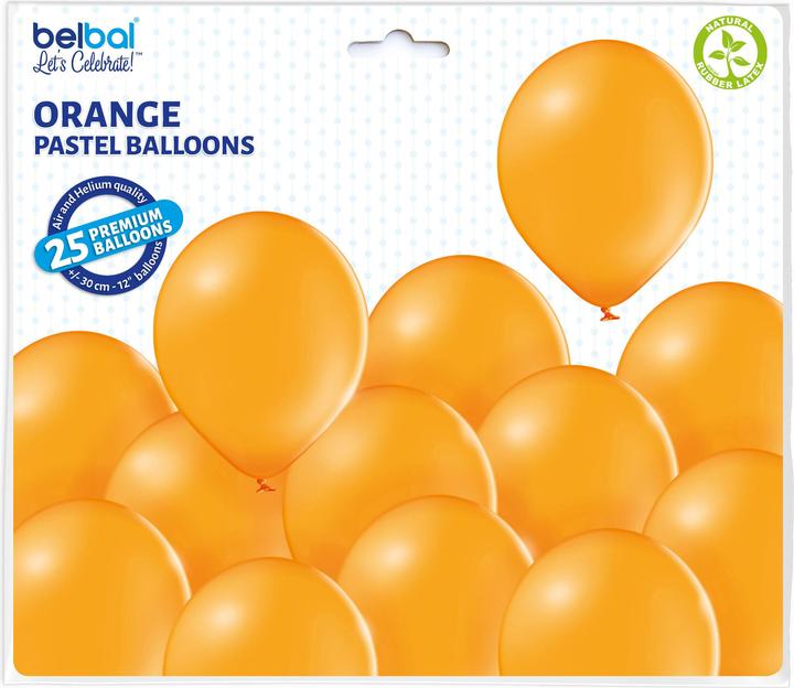 Actual product image Belbal 25 Decorative Round Balloons Ø 33 cm ORANGE (25 x)