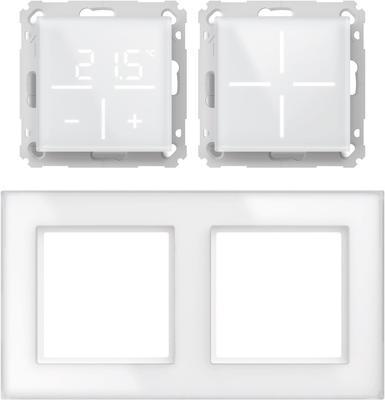 Produktbild Homematic IP HmIP Set 1xGlastaster + Thermostat + Rahmen 2 Fach