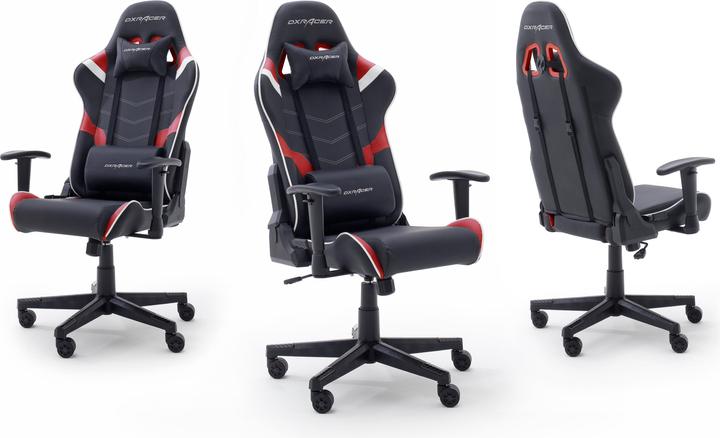 Image du produit DXRacer Chaise de jeu P Series PF188-NRW Chaise de jeu, noir-rouge-blanc