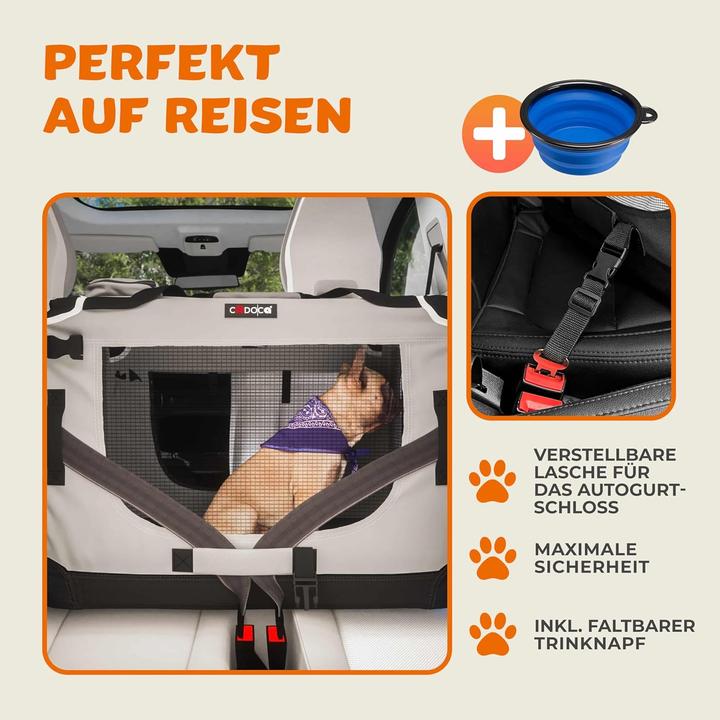 Produktbild Cadoca Faltbare Hundetransportbox XXL, bis 40 kg, atmungsaktiv (Hund, Faltbar)