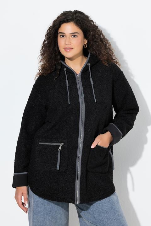 Produktbild Ulla Popken Teddyjacke, Kapuze, Zipptaschen, Fleecefutter (60)