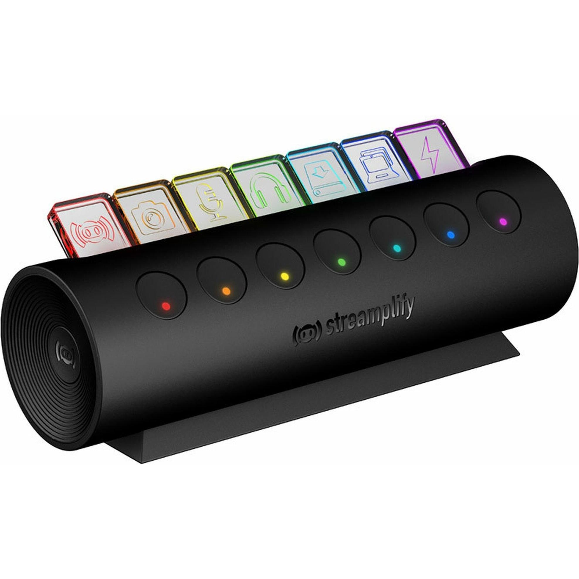 Streamplify Hub Ctrl 7 Slot (USB-A, 7 Ports), Dockingstation + USB Hub, Schwarz