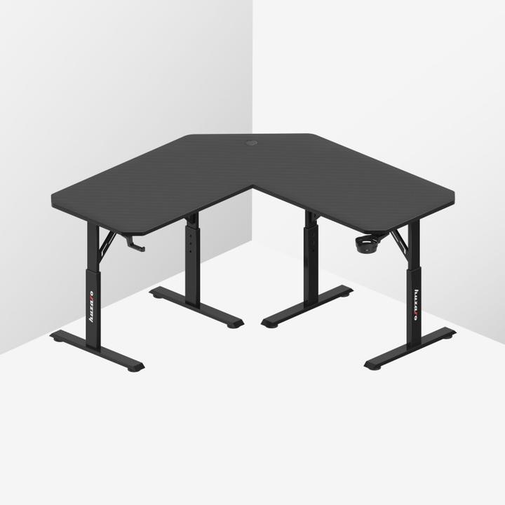 Produktbild Huzaro Verstellbarer Eck-Gaming-Schreibtisch Hero 7.3 Schwarz 140 cm