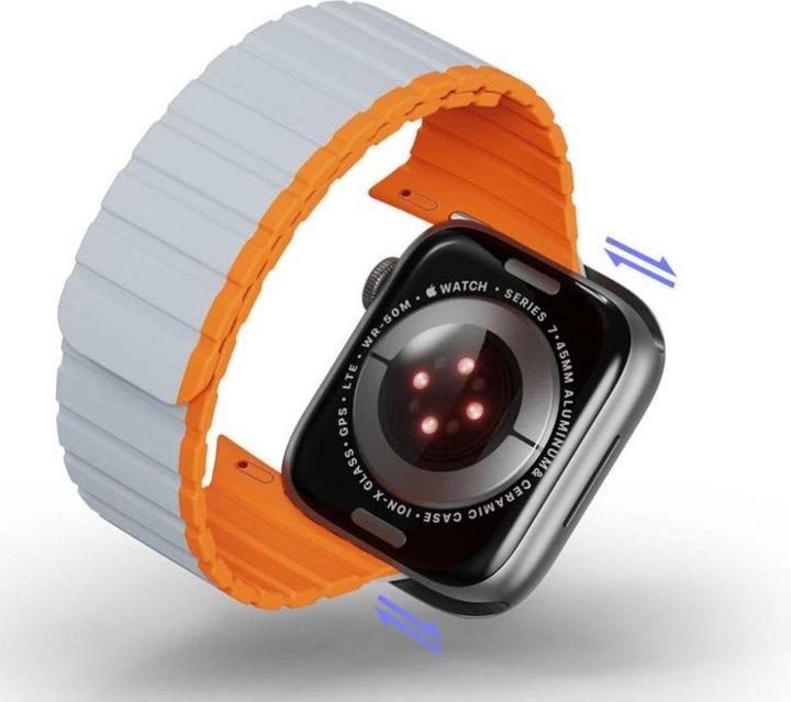 Actual product image Dux Ducis Magnetic Strap for Apple Watch SE, 8, 7, 6, 5, 4, 3, 2, 1 (41, 40, 38 mm) Strap (LD Versio (38 mm, 40 mm, 41 mm, Silicone, Metal)