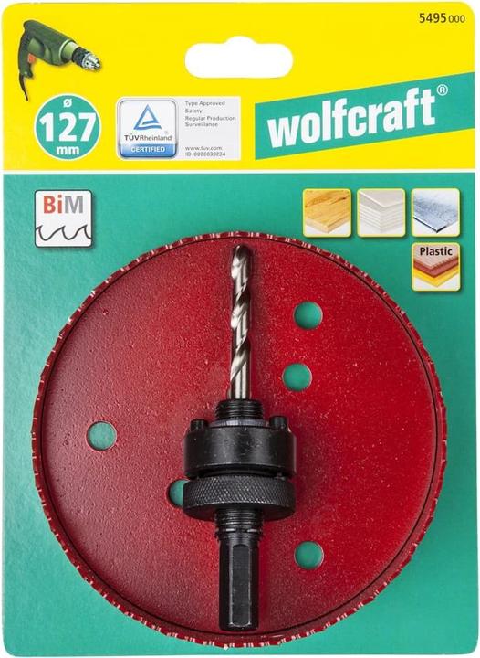 Immagine prodotto wolfcraft 1 sega a tazza BiM ø127mm (6 mm)