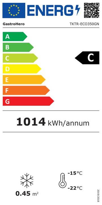 Energie-Label Gastro Hero Tiefkühltruhe ECO mit Glasschiebedeckel (273 l)