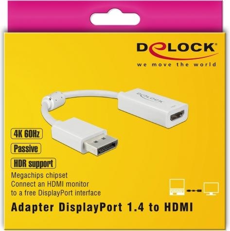 Produktbild Delock Monitoradapter DP zu HDMI, passiv, HDR, 4K (HDMI, 10 cm)