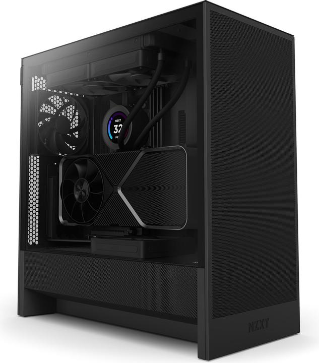 NZXT H5 Flow ( 2024 ) (schwarz, Tempered Glass) (ATX, Micro ATX (mATX), Mini-ITX)