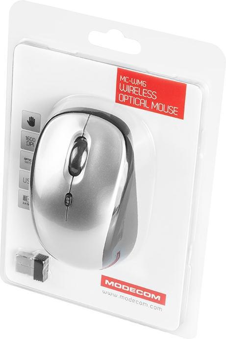 Actual product image Modecom M-MC-0WM6-710 MC-WM6GREY-BLACK Wireless Mouse (Wireless/ USB Nano, Optical, 800/1600 DPI) (Wireless)