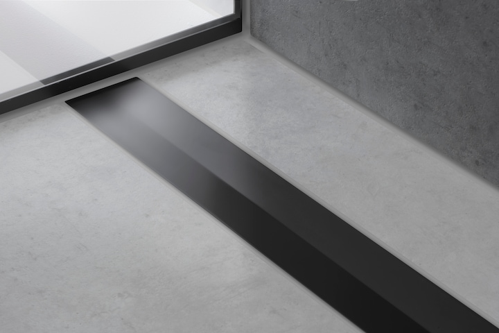 Produktbild hansgrohe HG Duschrinne RainDrain Flex kürzbar, freie Montage 800mm mattschwarz (800 mm)