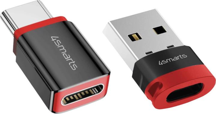 Produktbild 4smarts USB-C auf USB-A / USB-C Datenblocker Adapter, 2er Set, schwarz (USB 3.2 Gen 2, 240 W)