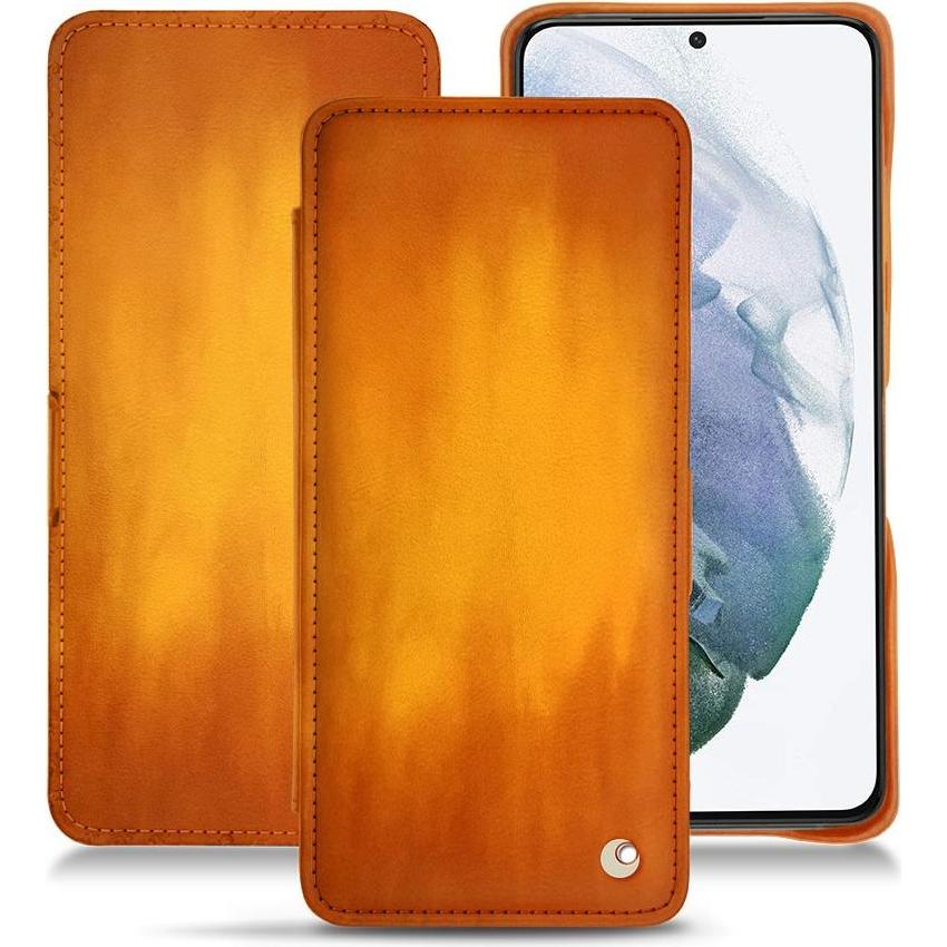 Noreve Lederschutzhülle horizontal (Samsung Galaxy S21+), Smartphone Hülle, Orange