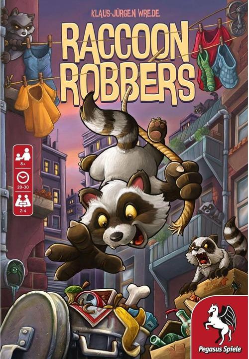 Actual product image Pegasus 52156G - Raccoon Robbers - Board game, for 2 to 4 players aged 8+ (DE/EN edition) (German, 2 - 4 Players)