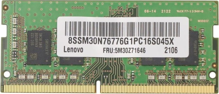 Produktbild Lenovo SoDIMM,8GB,DDR4,3200,Samsung (1 x 8GB, 3200 MHz, DDR4-RAM, SO-DIMM)