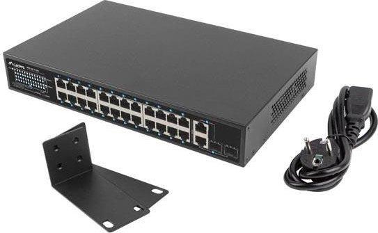 Productafbeelding Lanberg Switch niezarządzalny PoE+/2x Combo Rack 19" Gigabit Ethernet (26 ports)