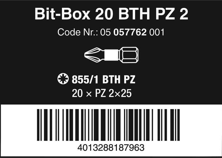 Productafbeelding Wera BitBox 20 BTH PZ PZ (Kruis Pozidriv PZ)