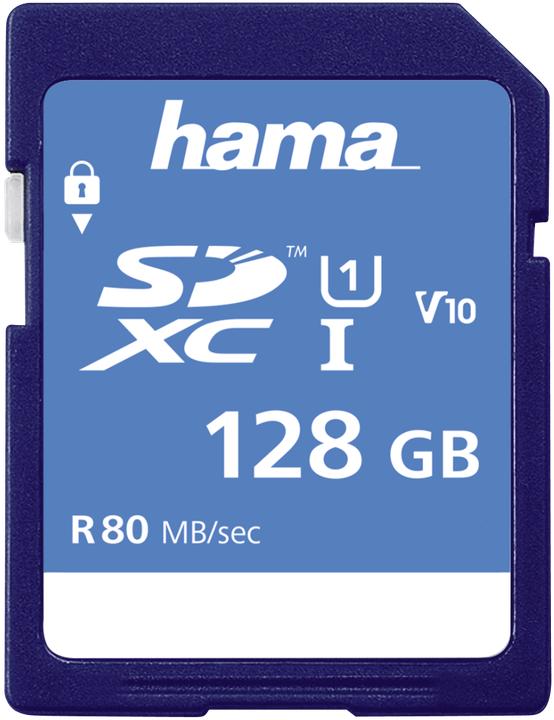 Productafbeelding Hama SDXC 128 GB klasse 10 UHS-I (128 GB, SDXC, U1, UHS-I)
