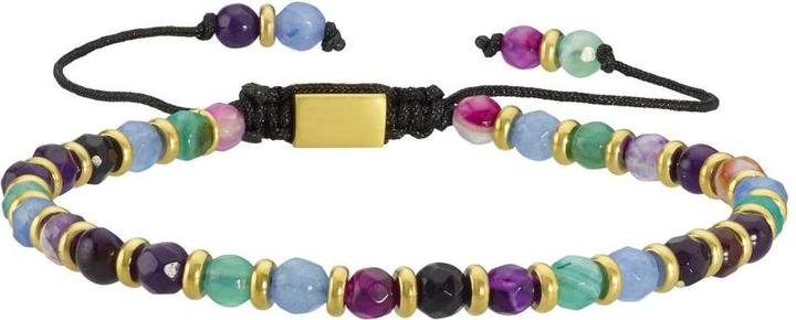 Immagine prodotto Bijouteria Bracciale (27.50 cm, Acciaio inossidabile, Nylon, Agata, Giada, Rivestimento PVD (color oro))