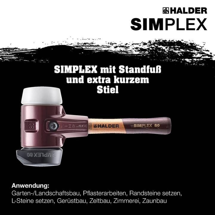 Image du produit Halder Marteau de protection SIMPLEX Corps en fonte malléable/manche en bois (2720 g)