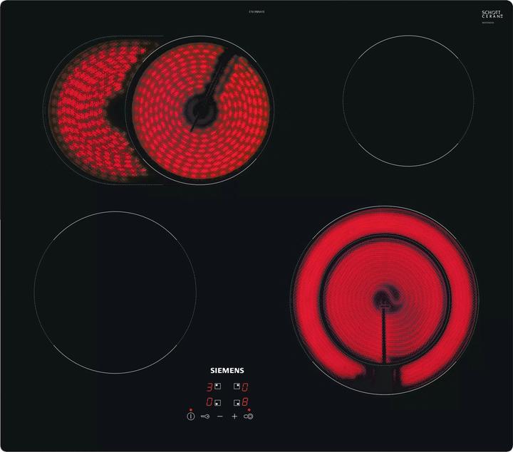 Image du produit Siemens ET61RBNA1E - iQ300 - Plaque de cuisson céramique intégrée (59.20 cm, Table de cuisson électrique)