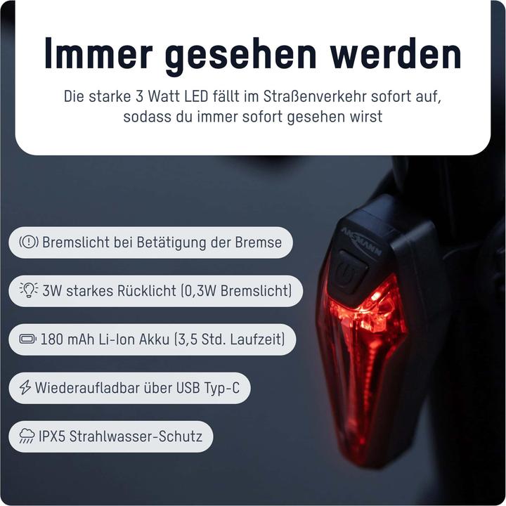 Productafbeelding Ansmann Bikelight LED-achterlicht break oplaadbaar