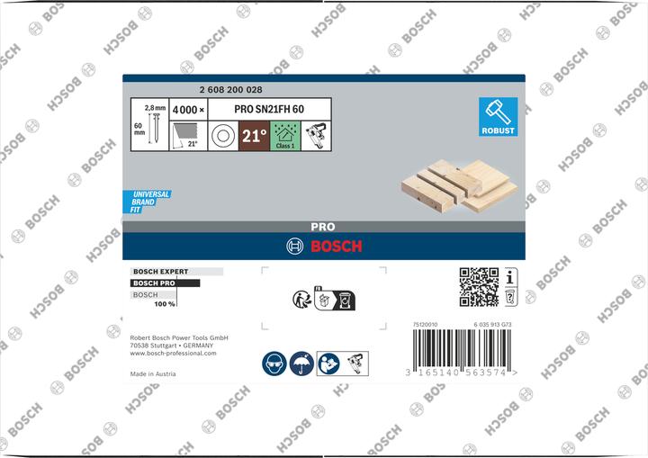 Produktbild Bosch Professional Zubehör Rundkopf-Streifennagel SN21RK 80 3,1 mm, 80 mm, blank, glatt