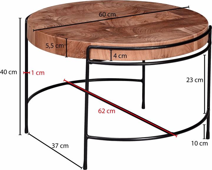 Produktbild Wohnling Couchtisch (Ø 60 x 40 cm)